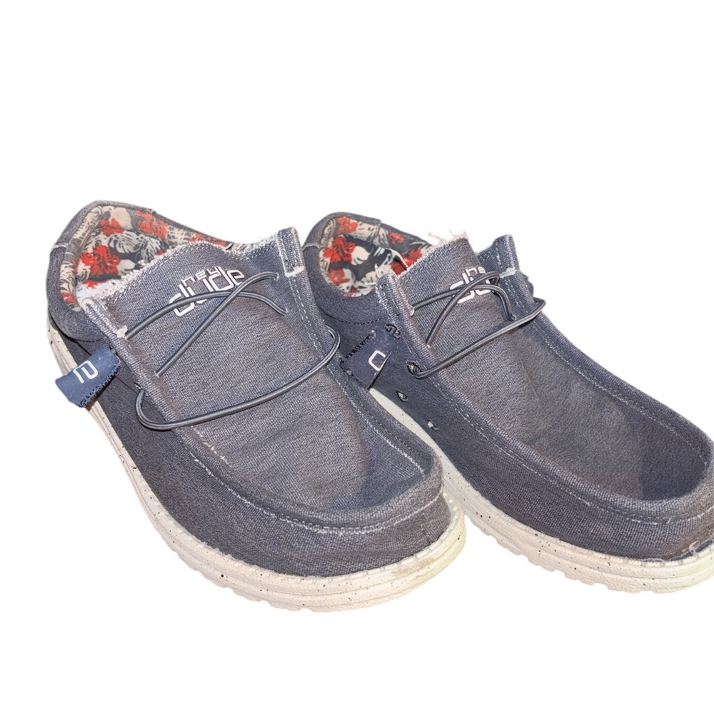 Hey Dude Wally Stretch Canvas Loafers Floral Lined Comfort Casual M8/ EU 41 - Picture 2 of 7